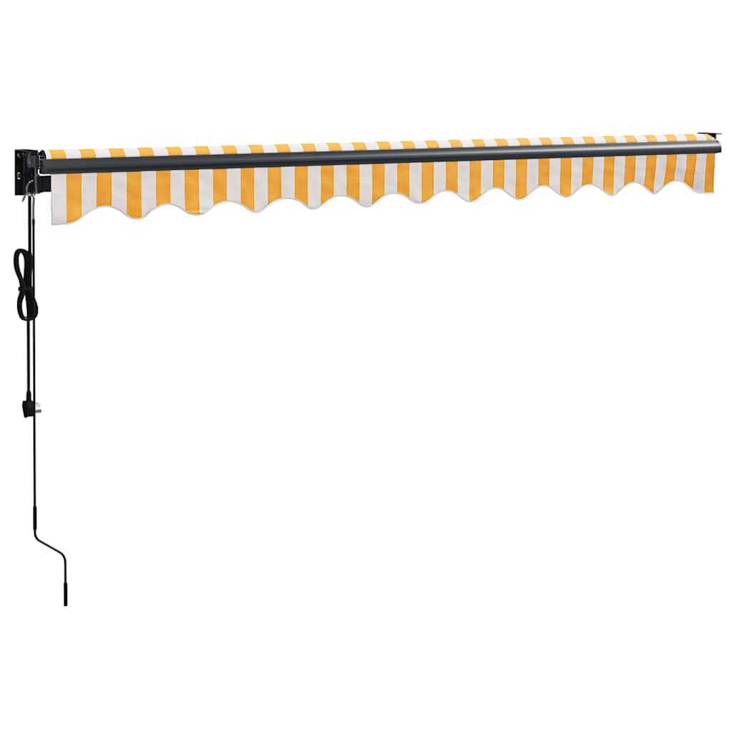 Toldo retrátil automático 3,5x2,5 m amarelo e branco