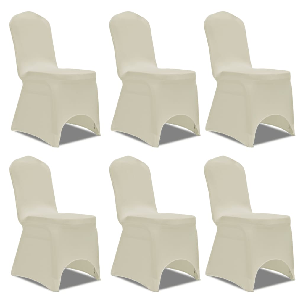 Capa elástica para cadeira / 6 peças, creme