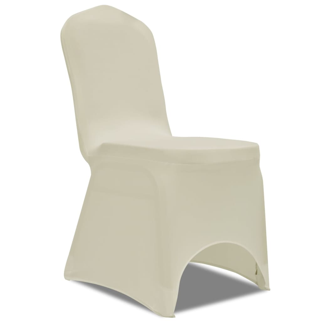 Capa elástica para cadeira / 6 peças, creme