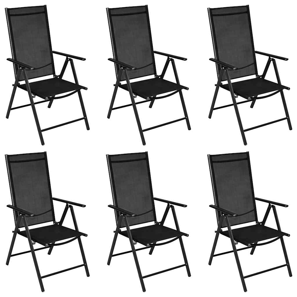 7 Pcs conjunto de jantar para jardim alumínio preto