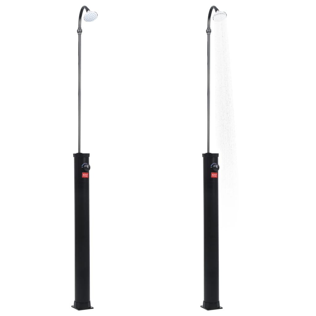 Chuveiro solar de jardim 215 cm 8 l preto