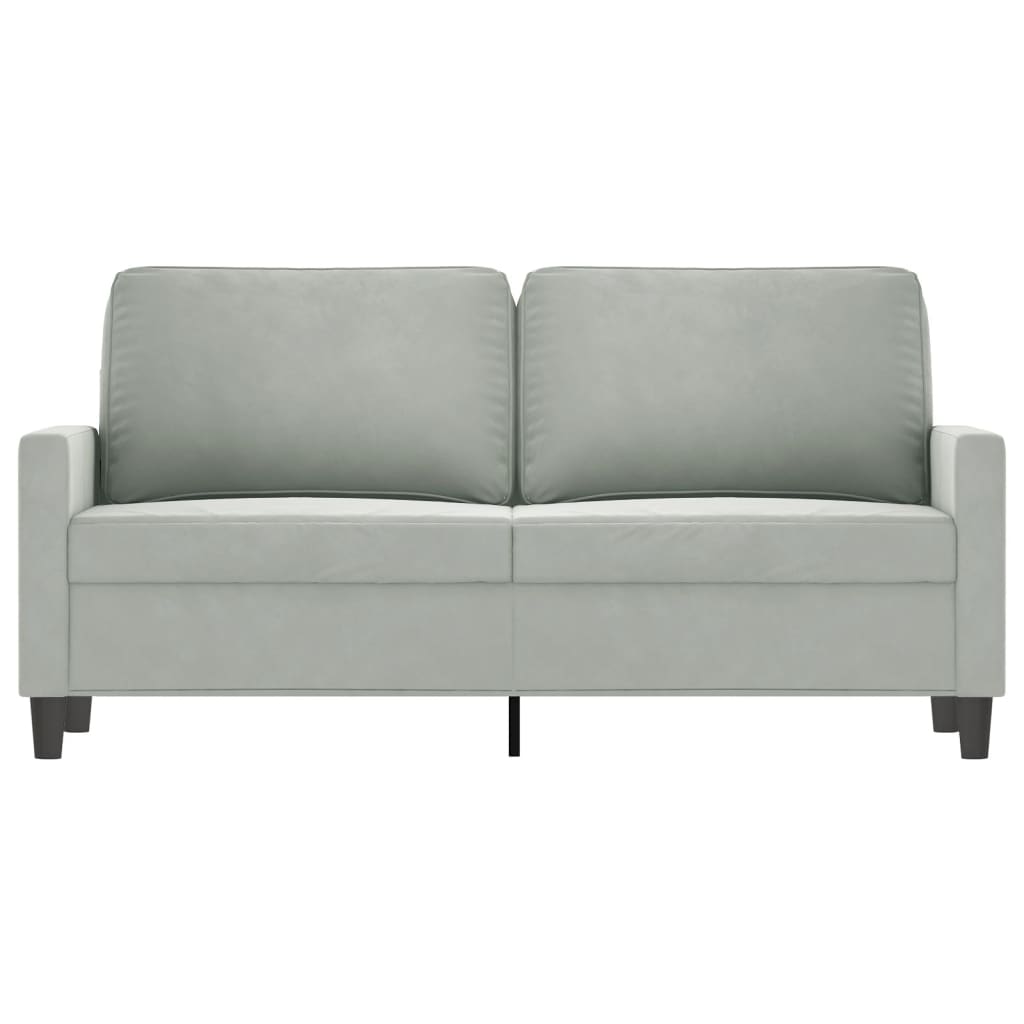 Sofá de 2 lugares 140 cm veludo cinza-claro