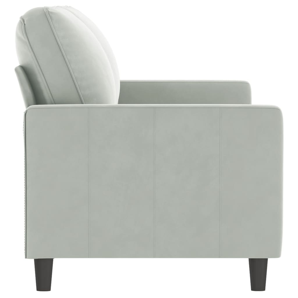 Sofá de 2 lugares 140 cm veludo cinza-claro