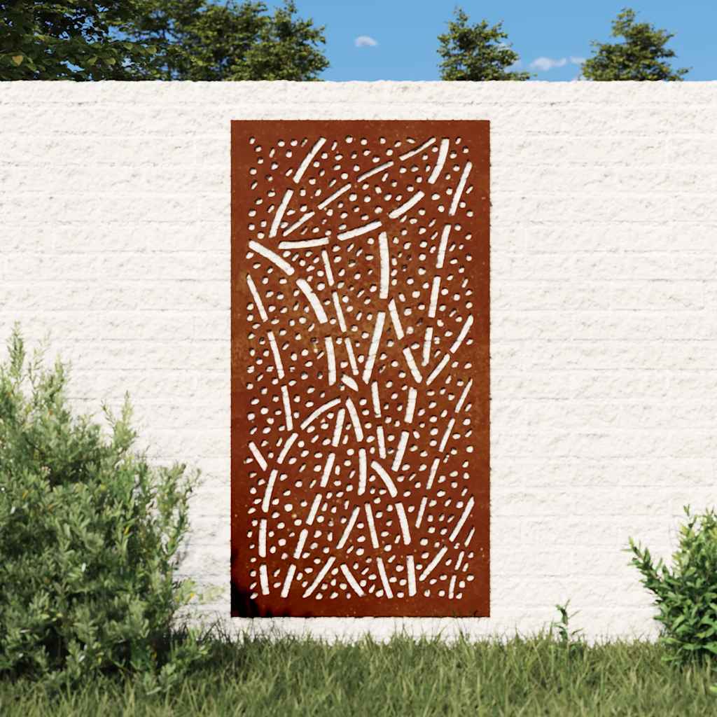 Decoração p/ muro de jardim 105x55 cm aço corten design folhas