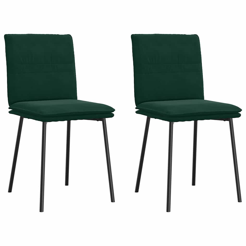 Cadeiras de jantar 2 pcs veludo verde-escuro