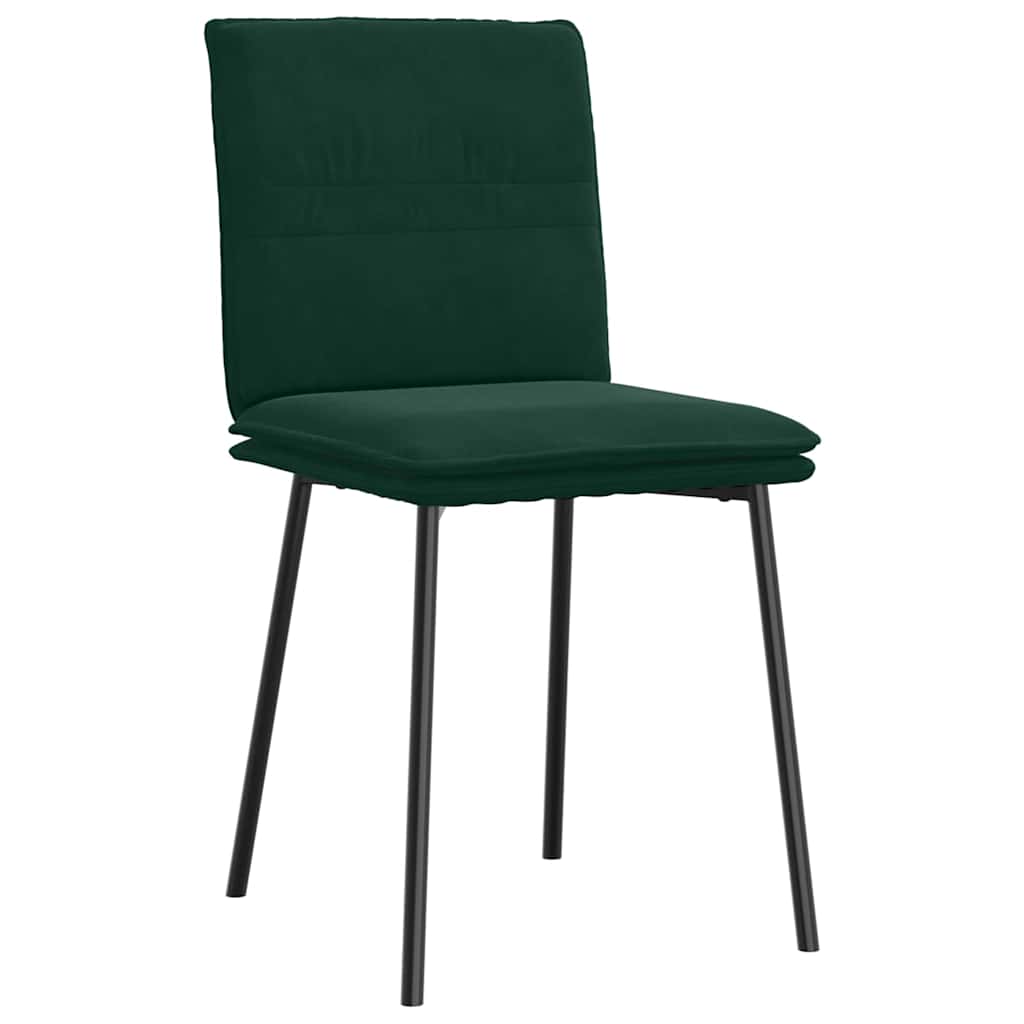 Cadeiras de jantar 2 pcs veludo verde-escuro