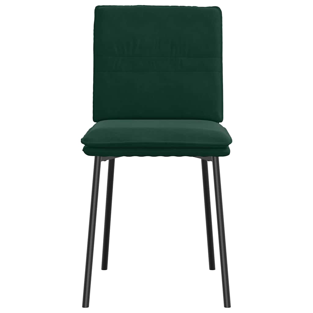 Cadeiras de jantar 2 pcs veludo verde-escuro