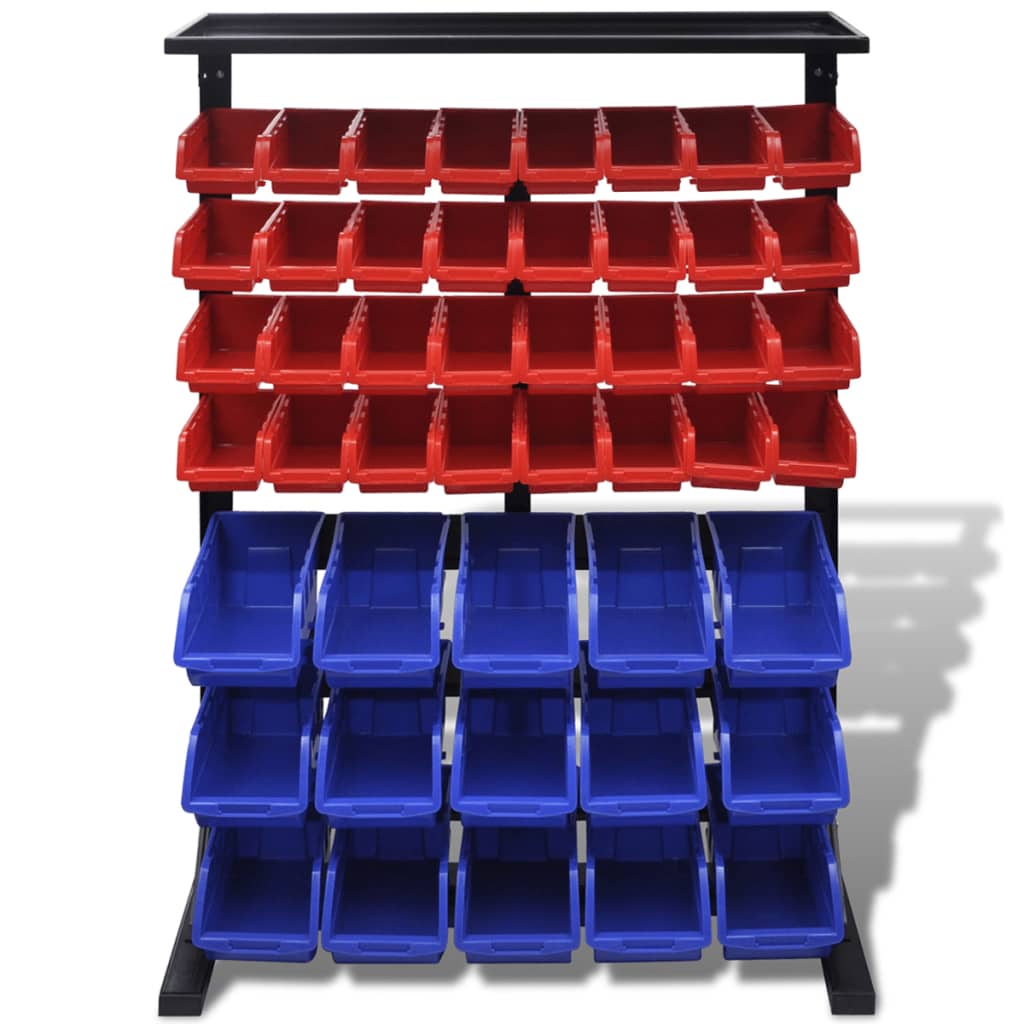 Organizador de ferramentas azul & vermelho para garagem