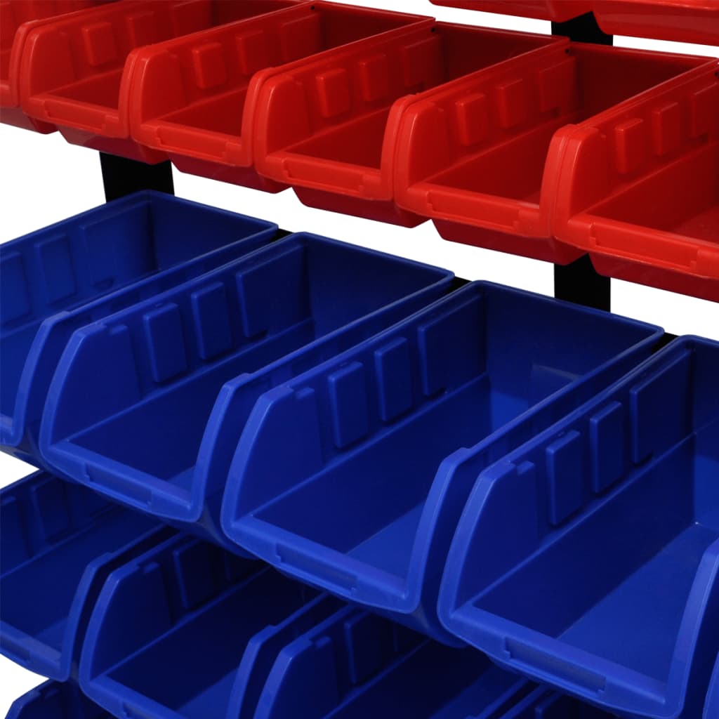 Organizador de ferramentas azul & vermelho para garagem