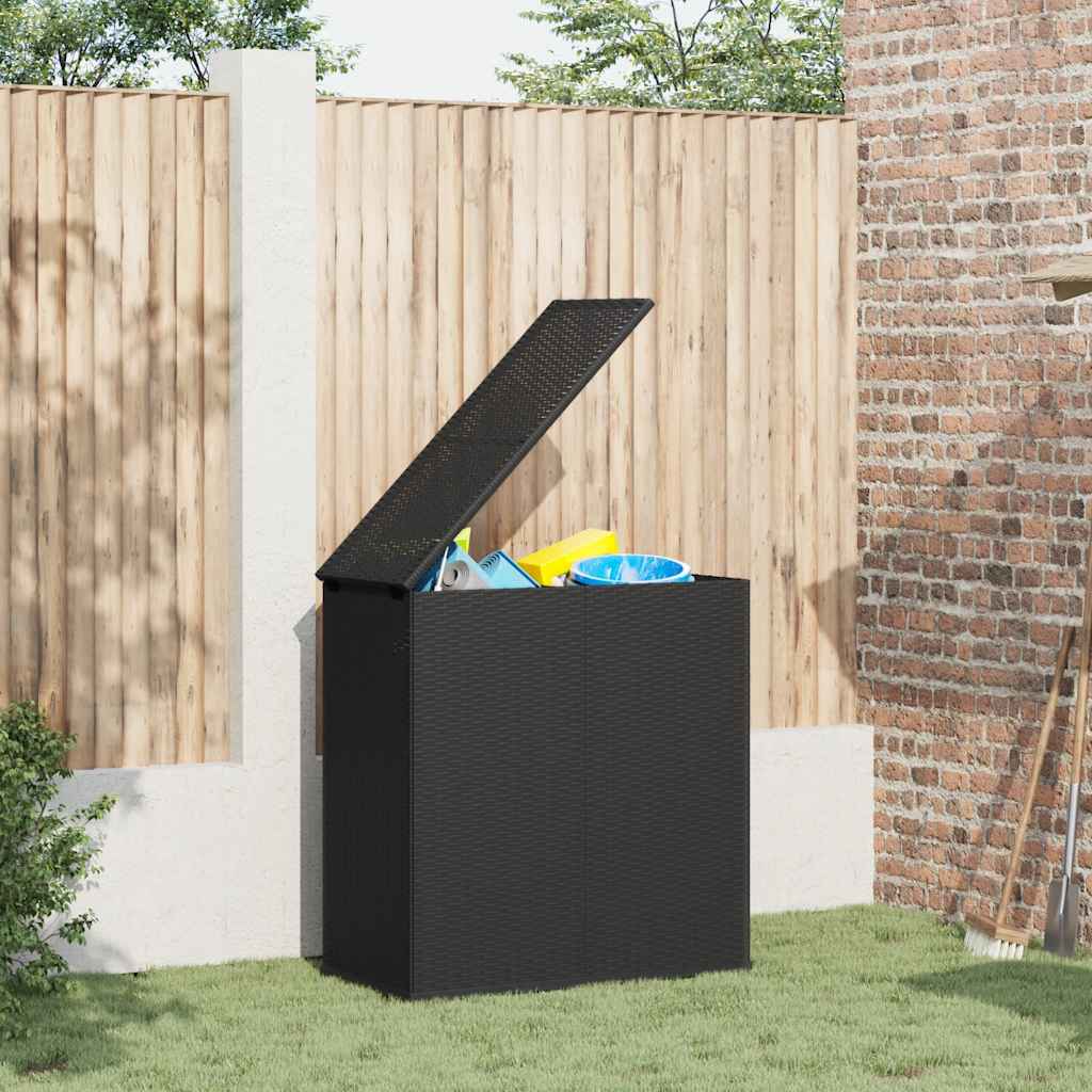 Caixa para almofadões de jardim 100x49x103,5 cm vime PE preto