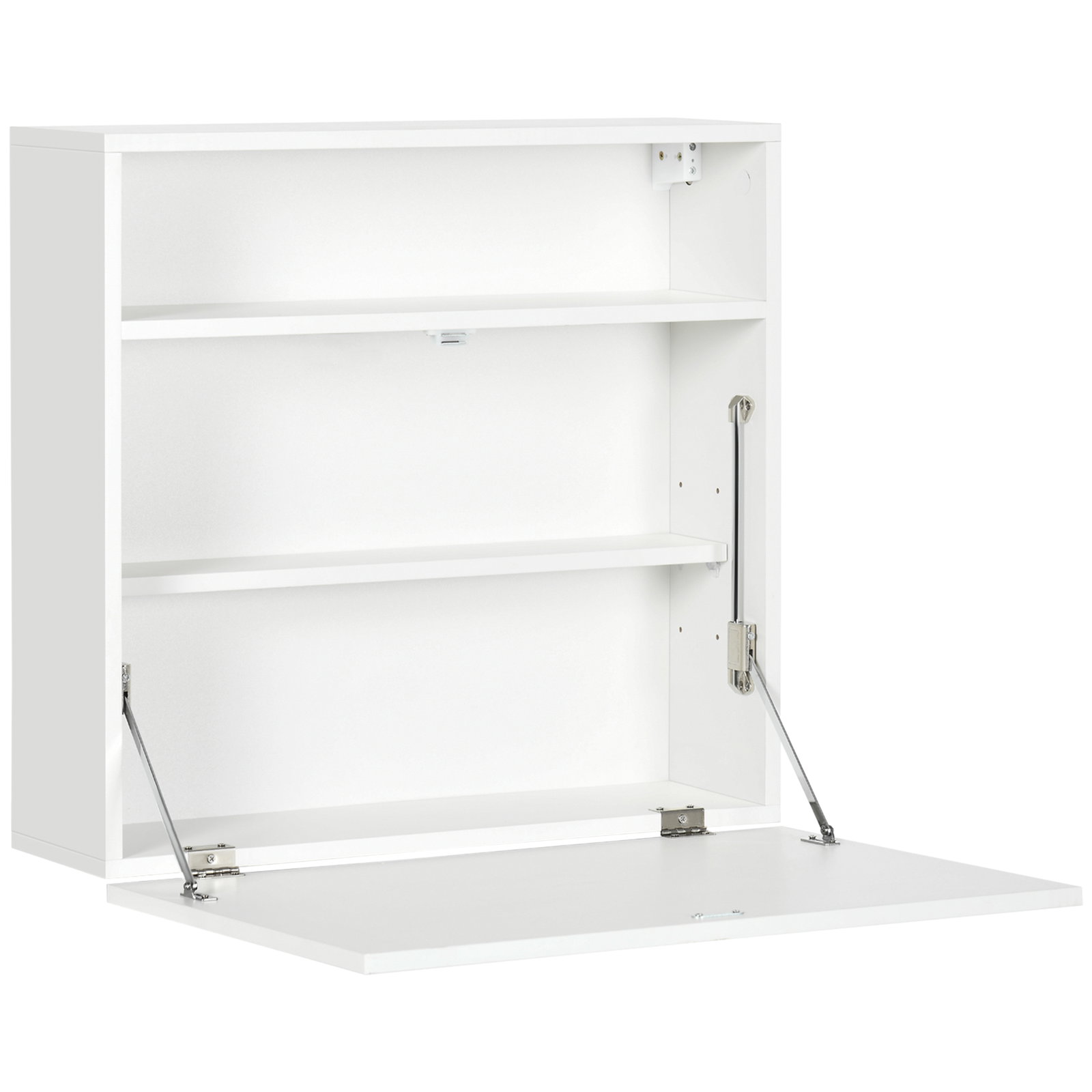 Secretária de parede moderna dobrável multifuncional com prateleiras de armazenamento carga 40 kg 64x20x60 cm branco