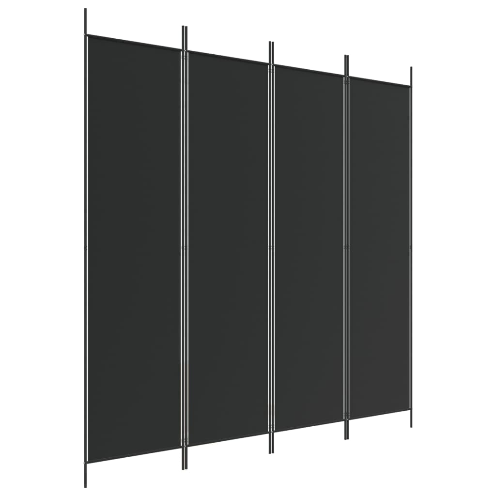 Divisória com 4 painéis 200x200 cm tecido preto