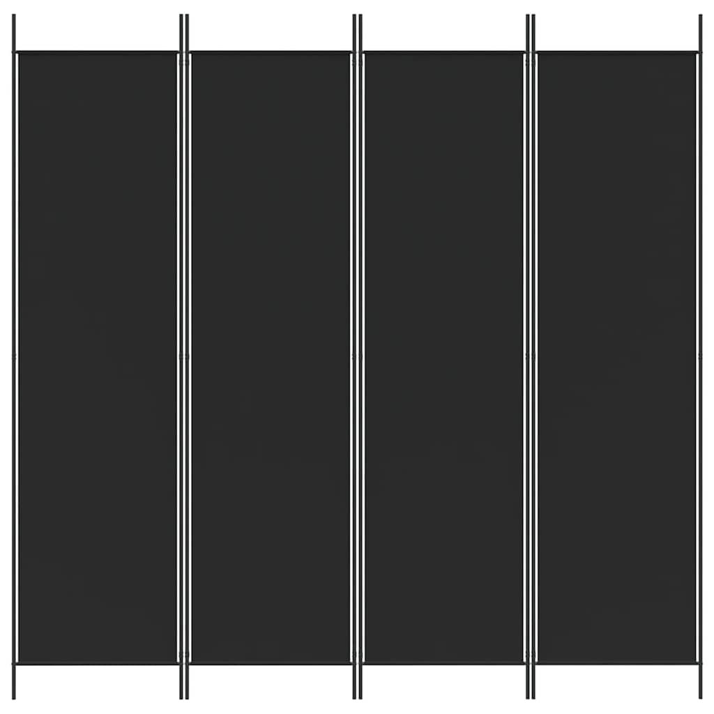 Divisória com 4 painéis 200x200 cm tecido preto
