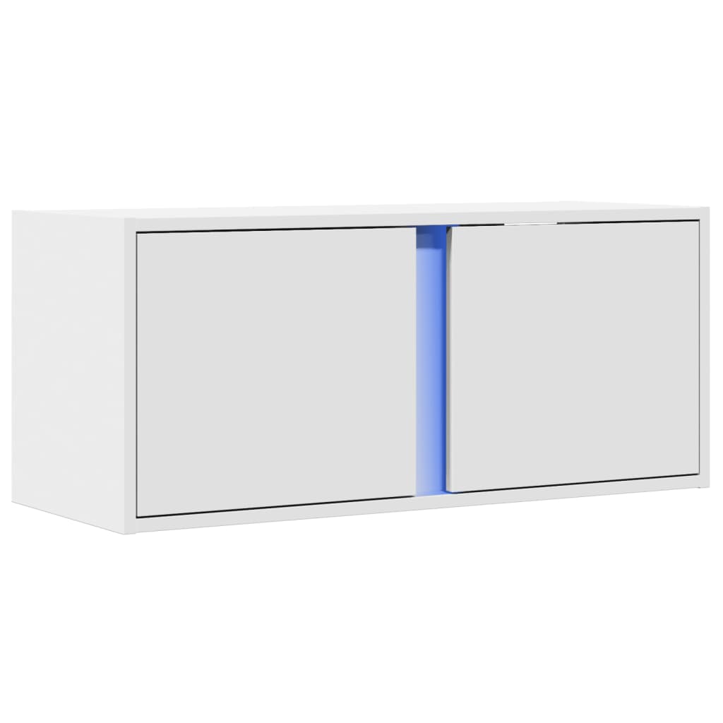 Móvel de parede para TV com luzes LED 80x31x35 cm branco