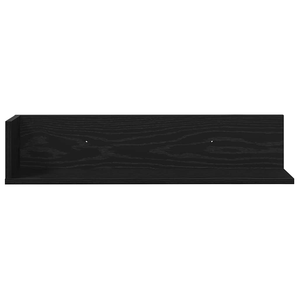 Estantes de parede 2 pcs 75x16,5x16,5cm derivados madeira preto