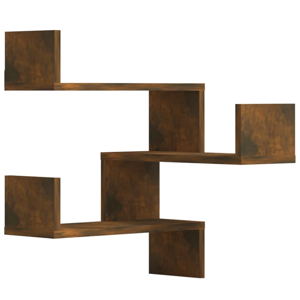 Estante canto 2pcs 40x40x50cm derivados madeira carvalho fumado