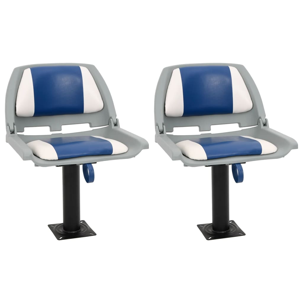 4 Pcs conjunto assento barco dobrável 48x51x41 cm azul e branco