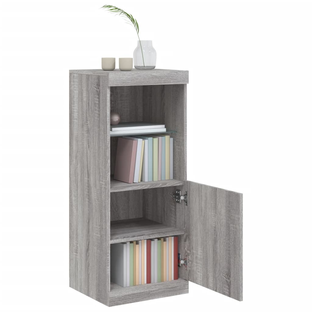 Aparador com luzes LED 41x37x100 cm cinzento sonoma