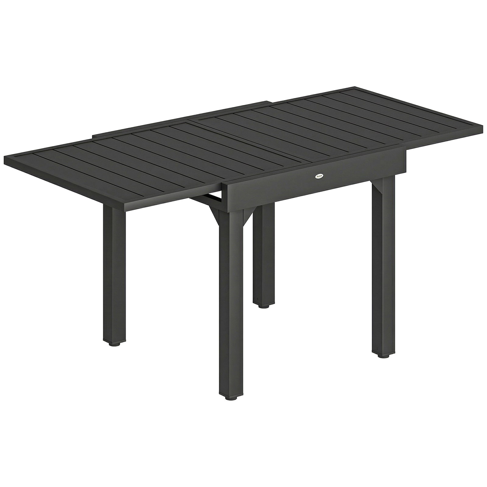 Mesa de jantar exterior extensível 80-160 cm - mesa de jardim retangular para 4-6 pessoas, terraço, preto