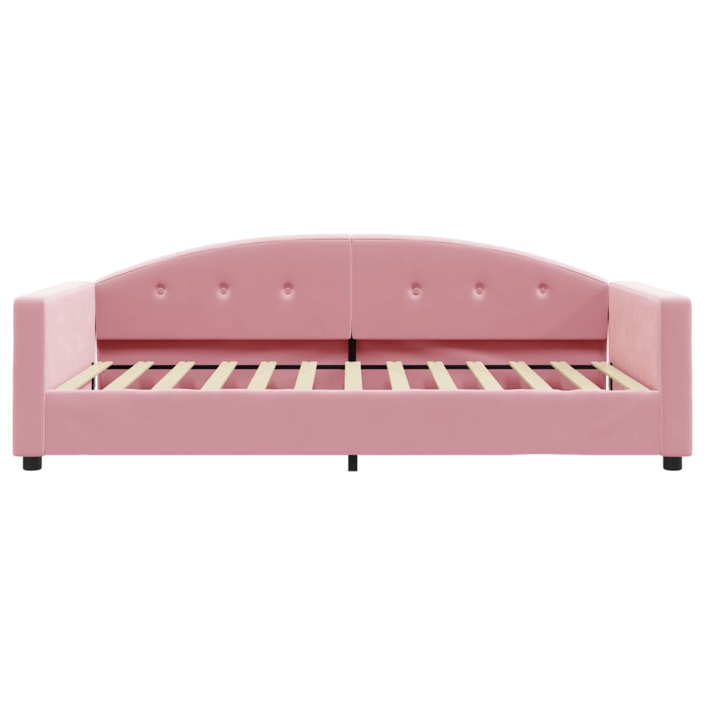 Sofá-cama com colchão 100x200 cm veludo rosa