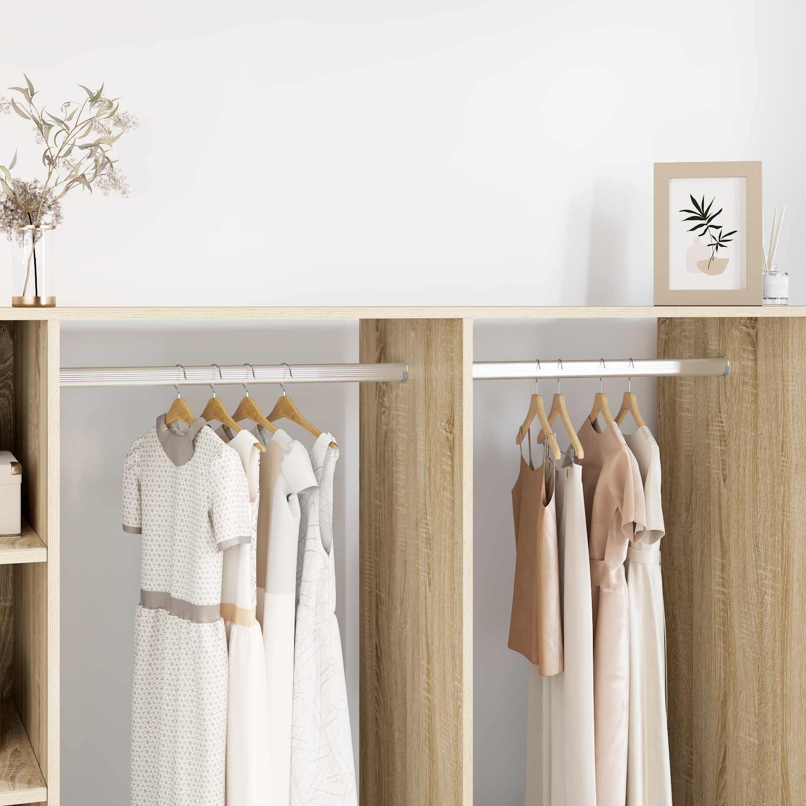 Viga de closet 2 unid. prateado 864 x 15 x 29 mm