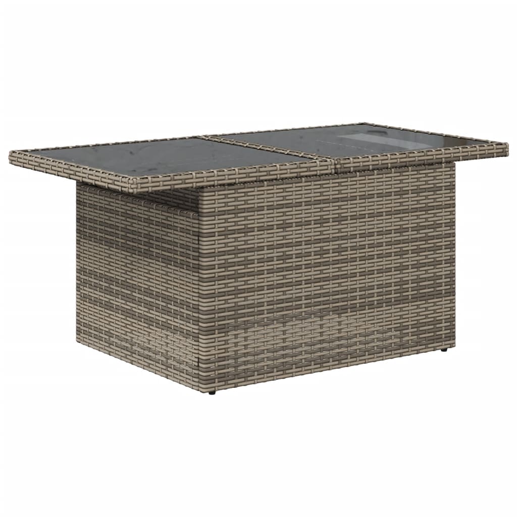 8 Pcs conjunto sofás de jardim c/ almofadões vime PE cinzento