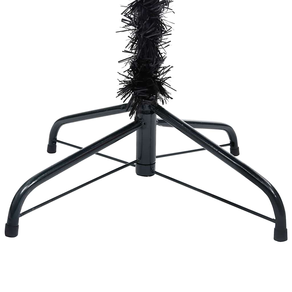 Árvore natal artificial pré-iluminada c/ bolas PVC preto