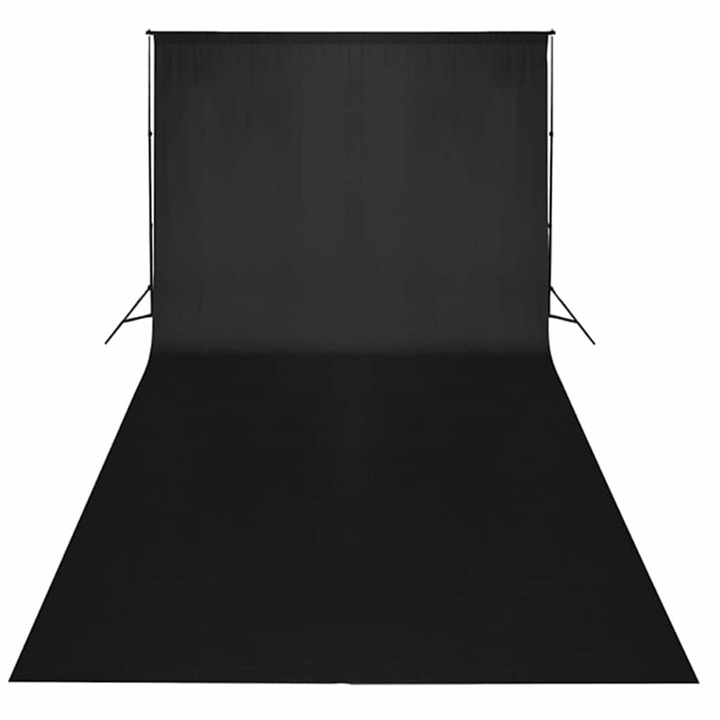 Kit de estúdio com fundo preto 600x300 cm e luzes