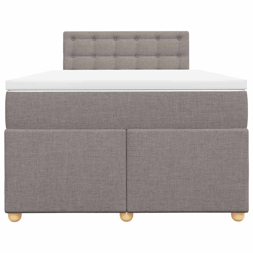 Cama boxspring c/ colchão 120x190cm tecido castanho-acinzentado