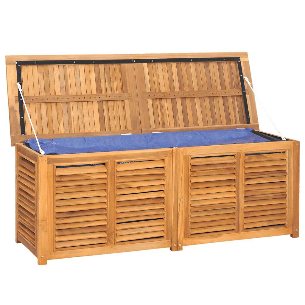 Caixa de arrumação para jardim com saco 150x50x55cm teca maciça