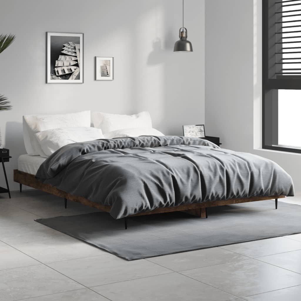 Estrutura cama s/ colchão derivados de madeira carvalho fumado