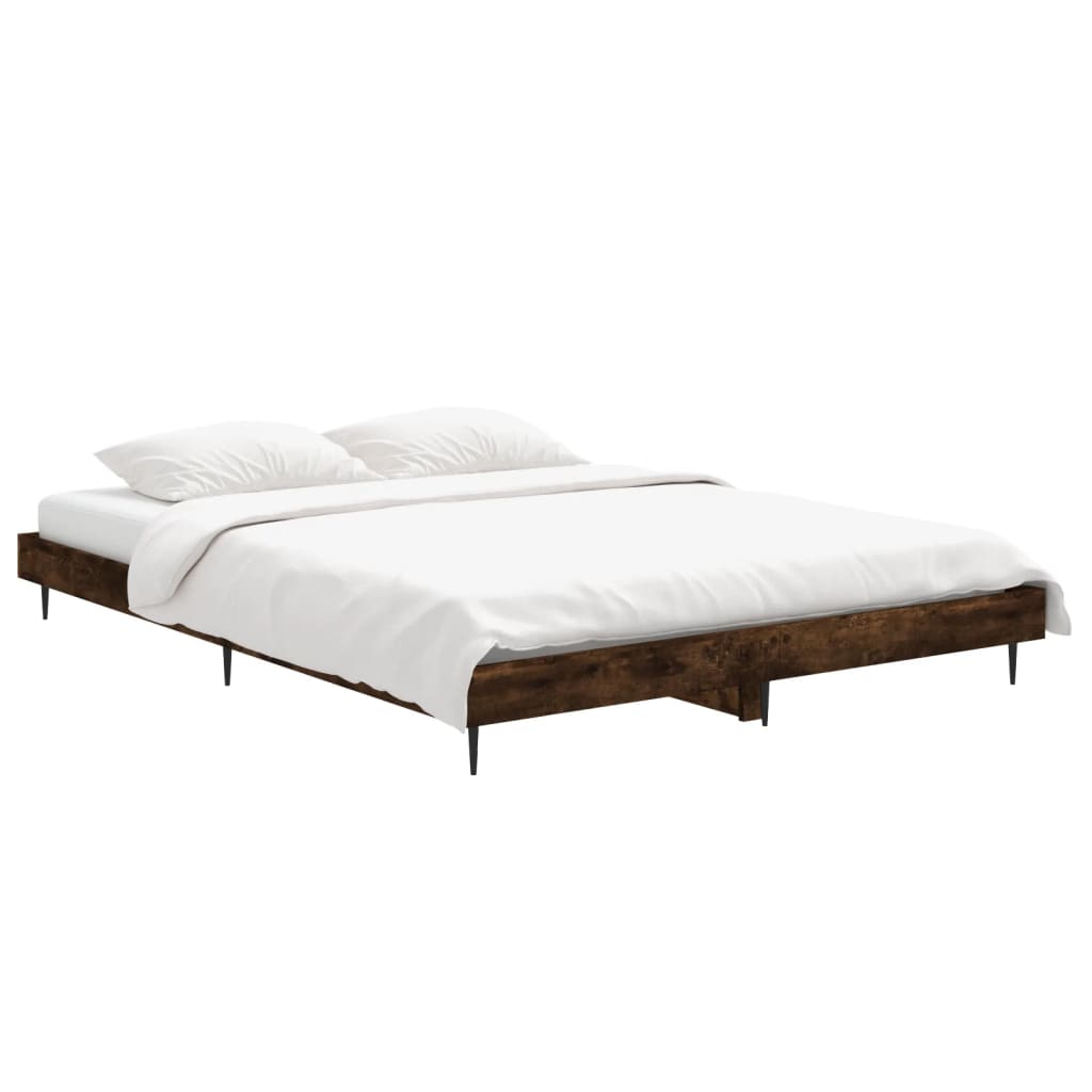 Estrutura cama s/ colchão derivados de madeira carvalho fumado