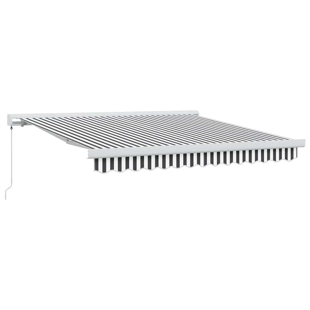 Toldo retrátil 3x2,5 m tecido e alumínio antracite e branco