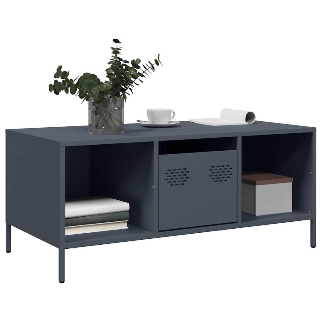 Mesa de centro 101,5x50x43,5 cm aço laminado a frio antracite