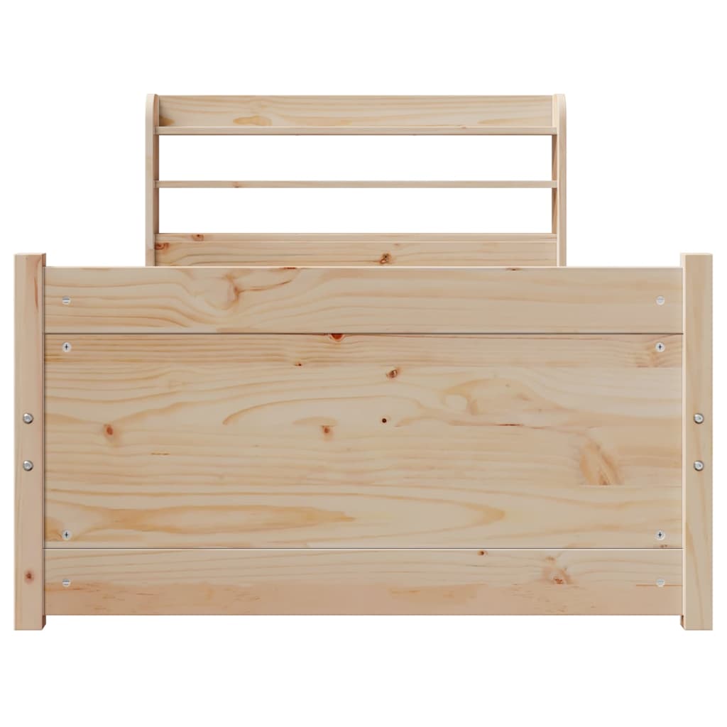 Estrutura de cama com cabeceira 75x190 cm pinho maciço