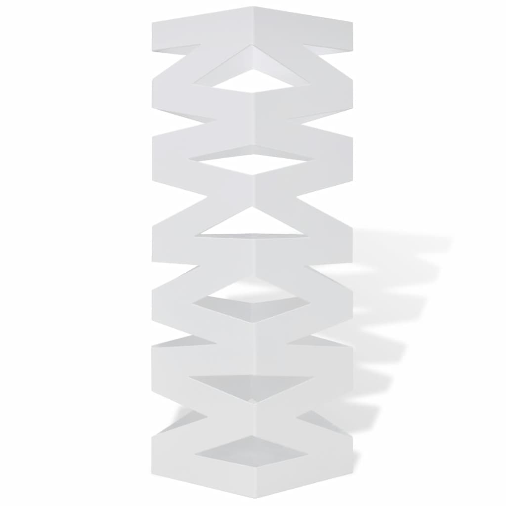 Suporte guarda-chuvas/de armazenamento quadrado branco aço 48,5 cm