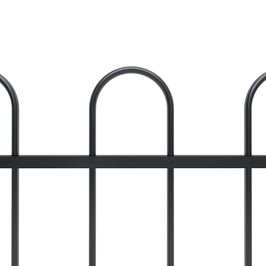 Cerca de jardim com arco superior em aço 1673x60 cm preta