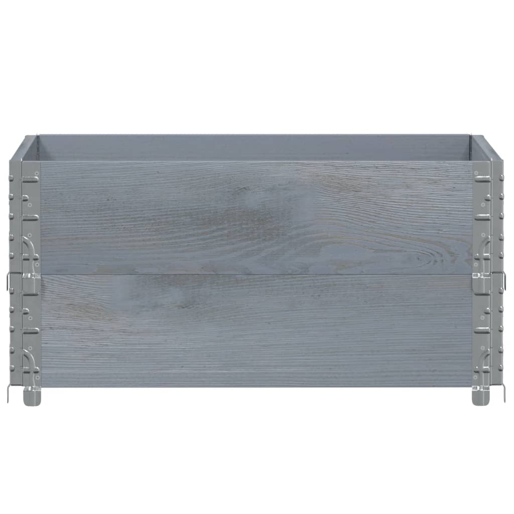Colares p/ paletes 2 pcs 80x60 cm madeira de pinho maciça cinza