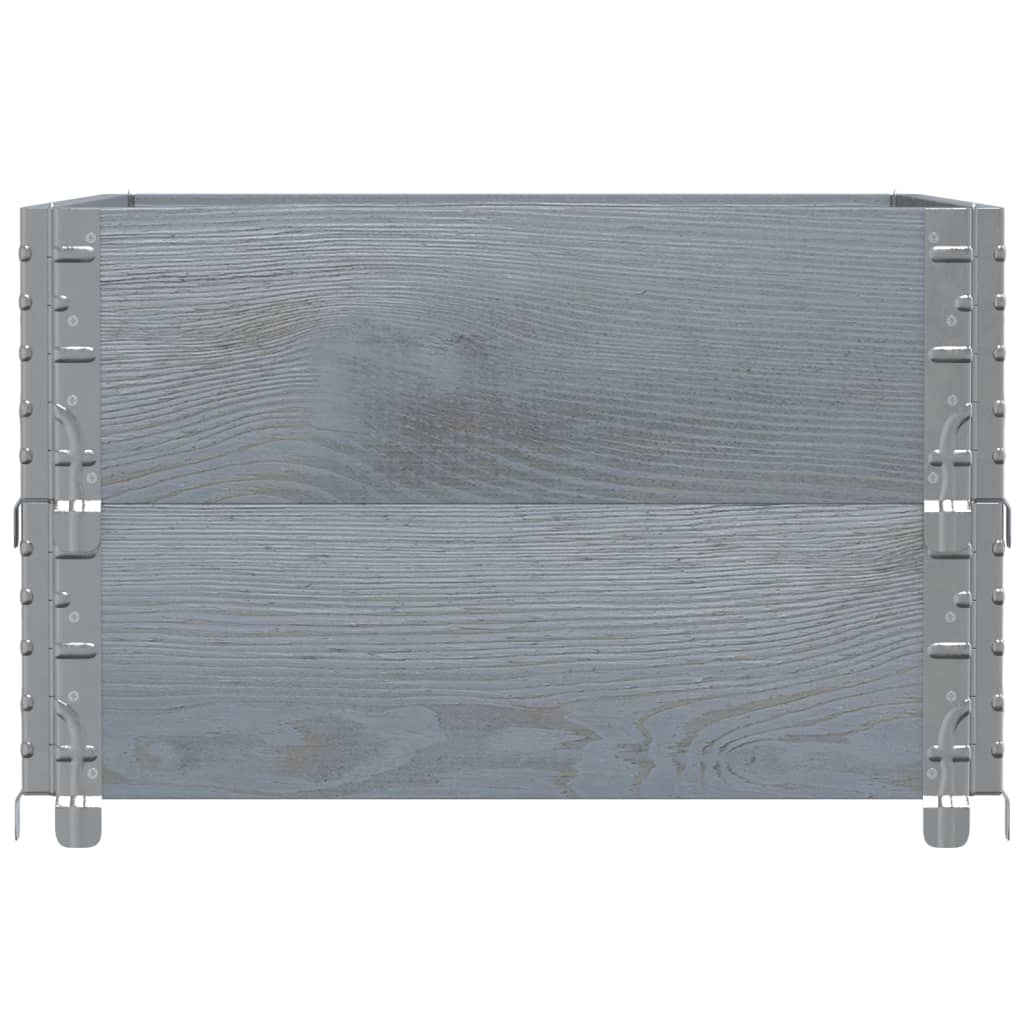 Colares p/ paletes 2 pcs 80x60 cm madeira de pinho maciça cinza