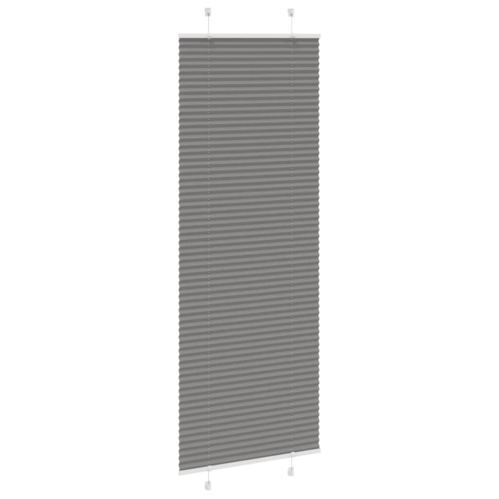 Antracite plissada cega 75x200 cm largura tecido 74,4 cm