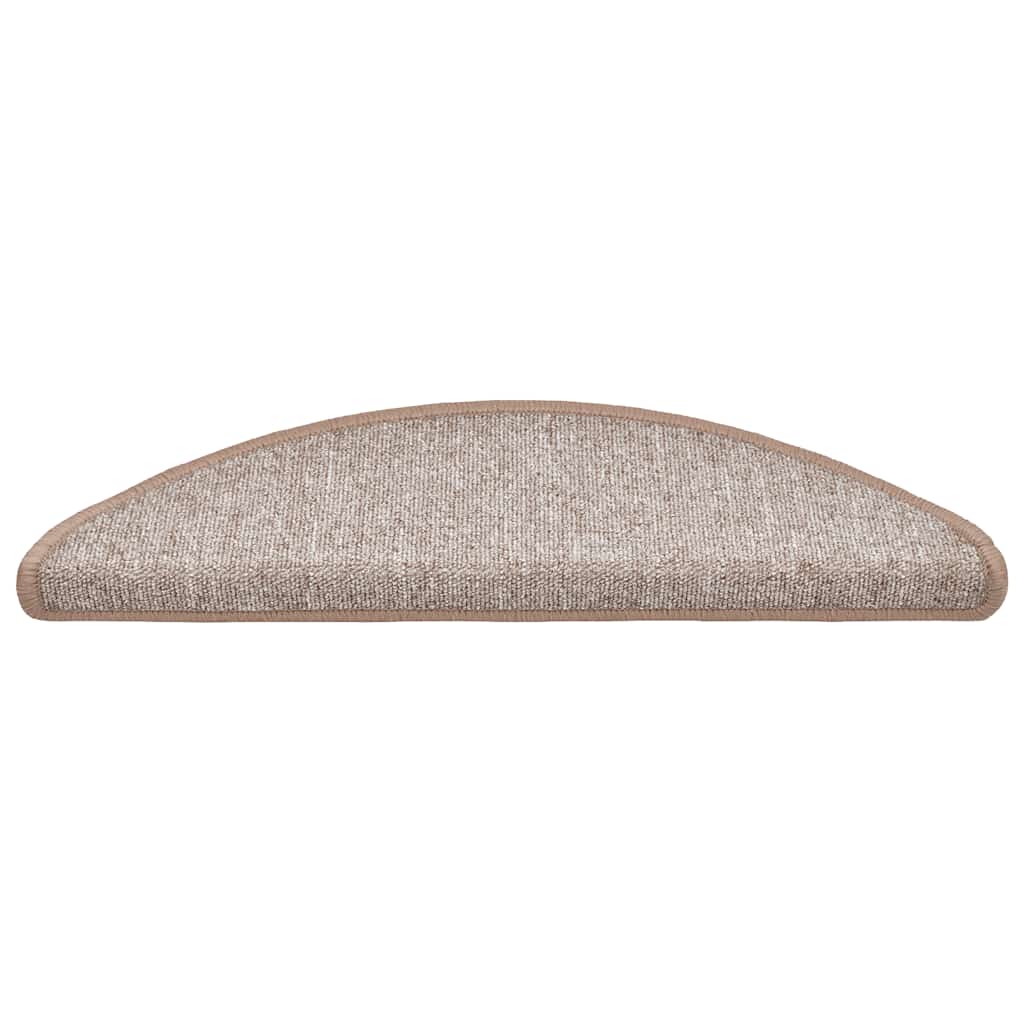 Tapetes de escada 20 peças 56x17x3 cm marrom claro semicircular
