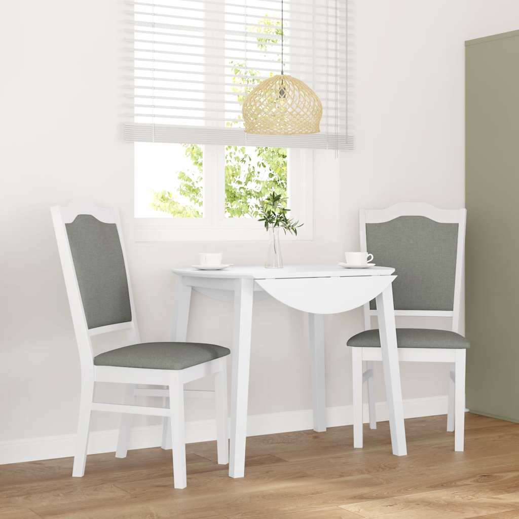 Cadeiras de jantar com almofadões 2 pcs madeira maciça branco