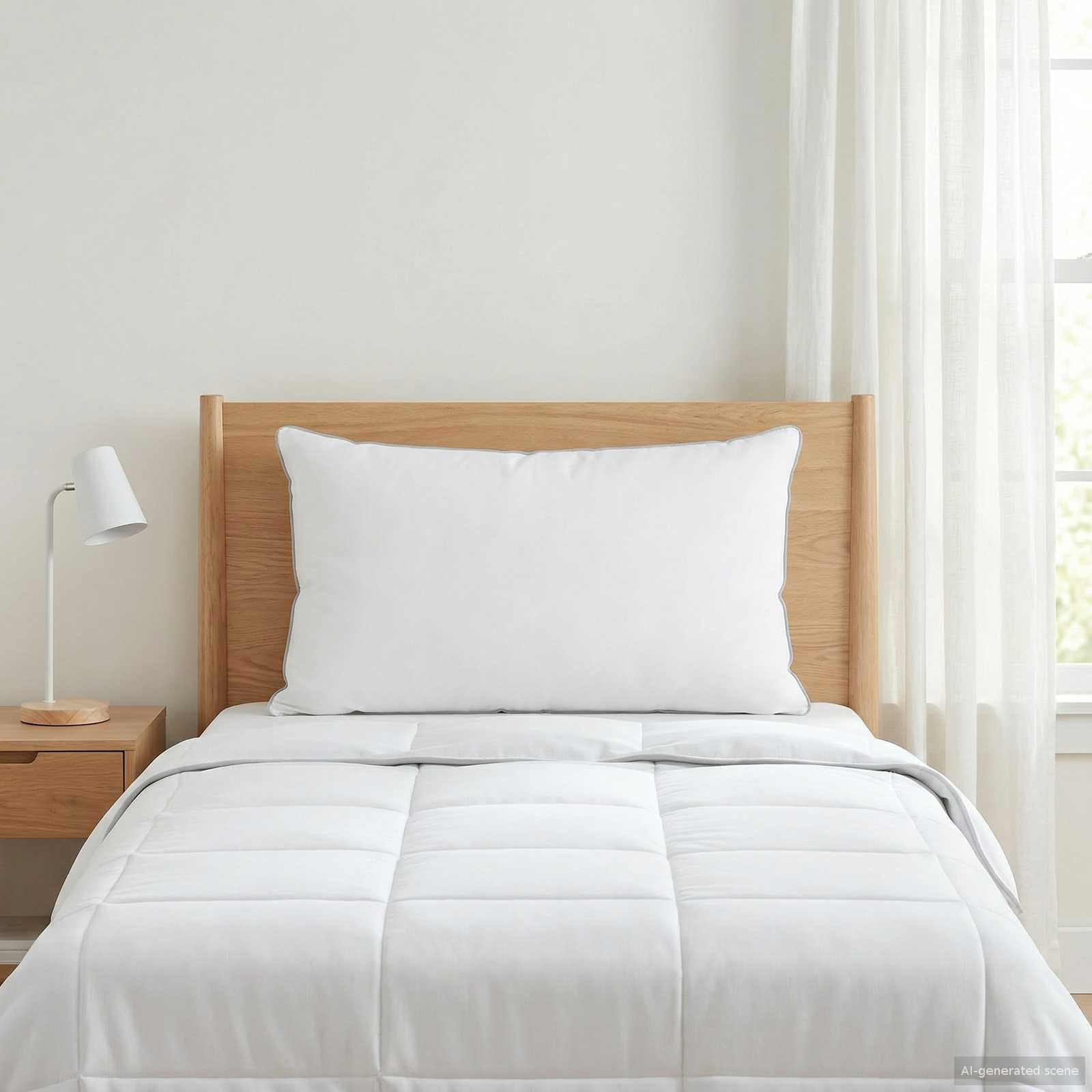 Almofada branco 40 x 80 cm fibra de bambu