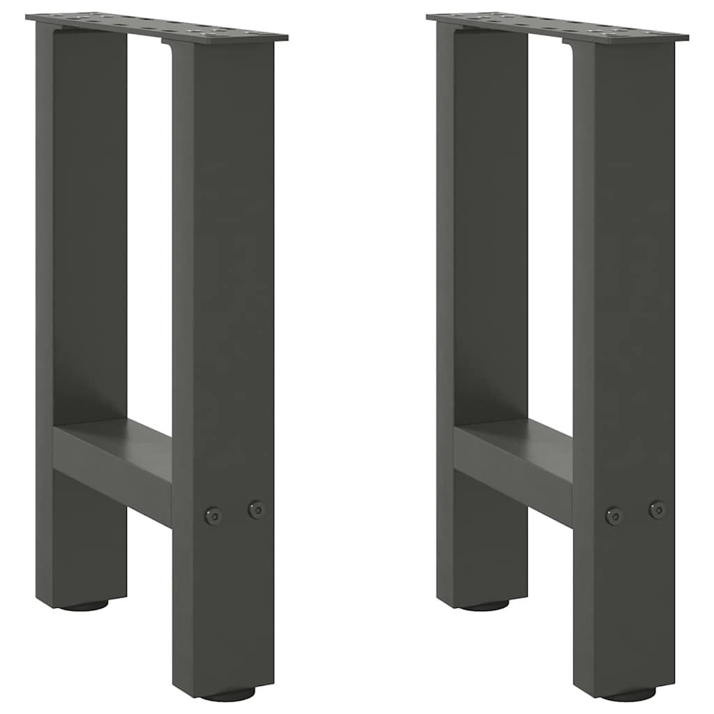 Pés para mesa de centro antracite 2 peças 28x(42-43) cm aço