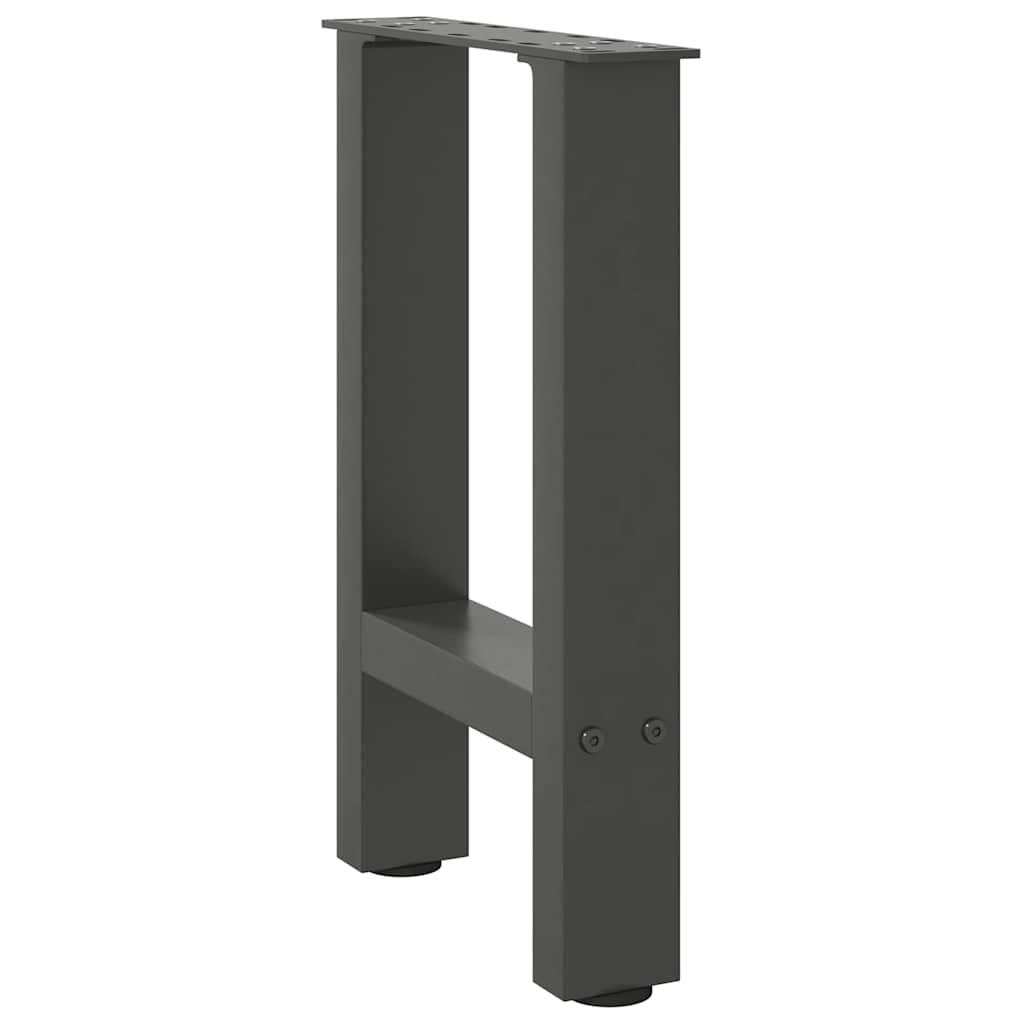 Pés para mesa de centro antracite 2 peças 28x(42-43) cm aço