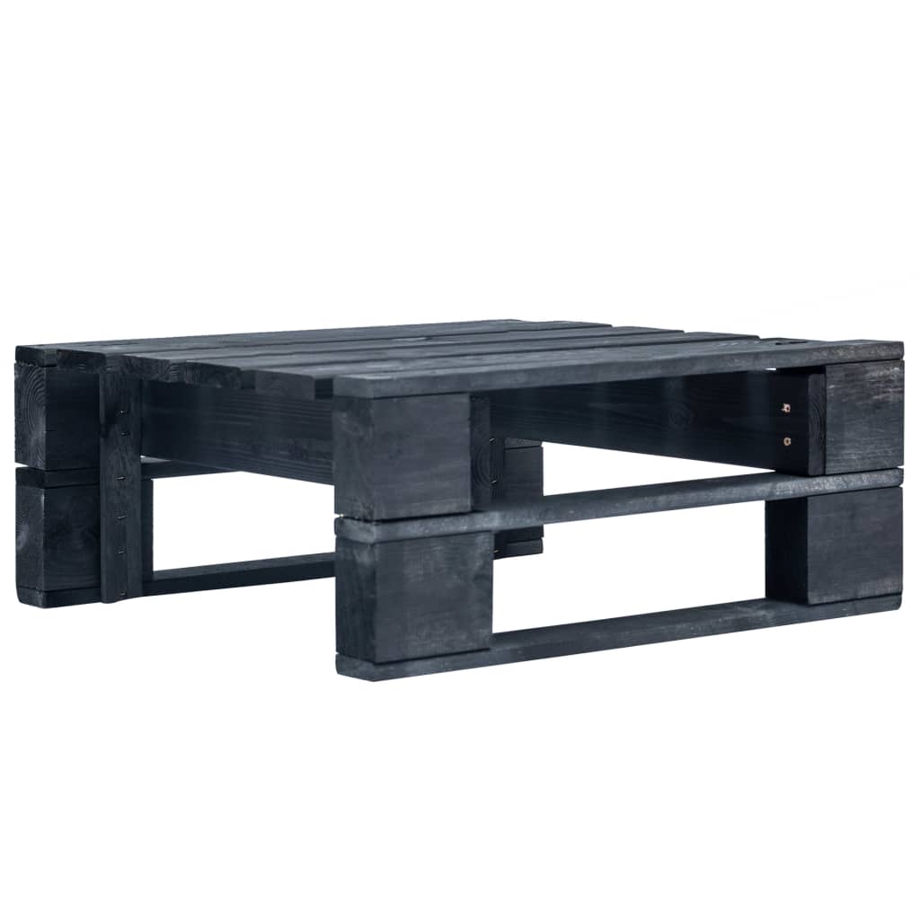 4 Pcs conj. lounge paletes c/ almofadões pinho impregnado preto