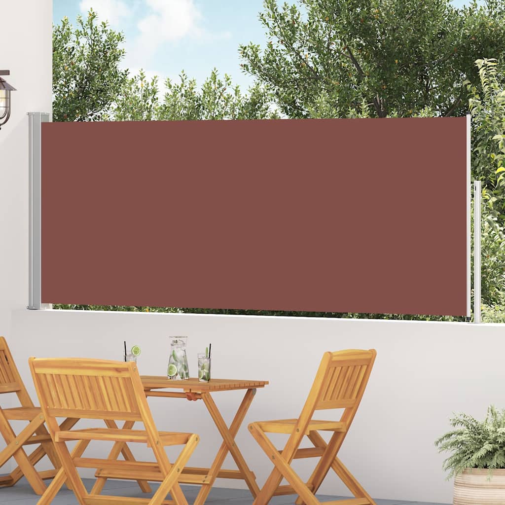 Toldo lateral retrátil para pátio 120x500 cm castanho