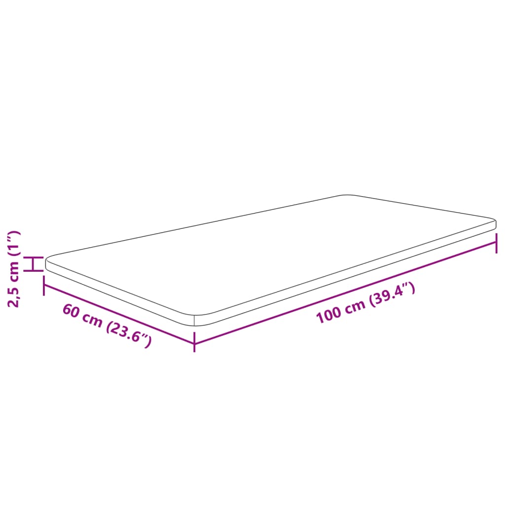 Bancada p/ wc 100x60x2,5 cm madeira tratada castanho-escuro