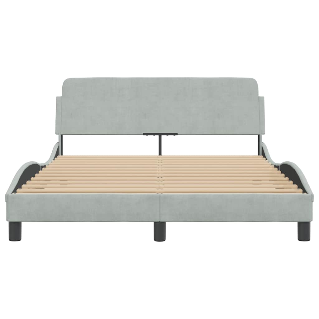 Estrutura de cama dover 120x200 cm veludo cinzento-claro