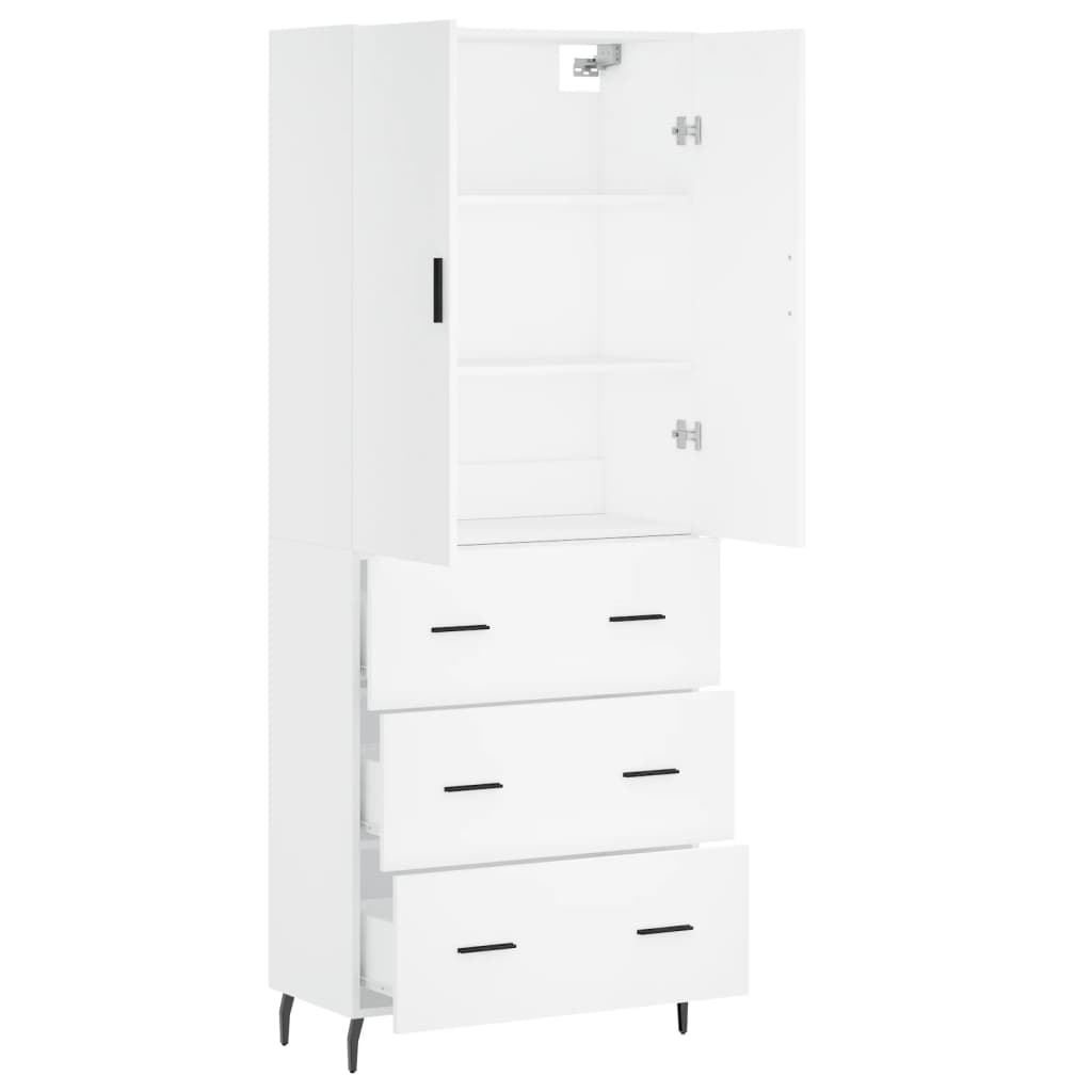 Armário alto 69,5x34x180 cm derivados de madeira branco